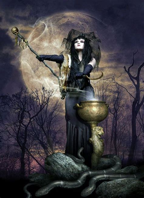 Mystical Halloween gothic witch